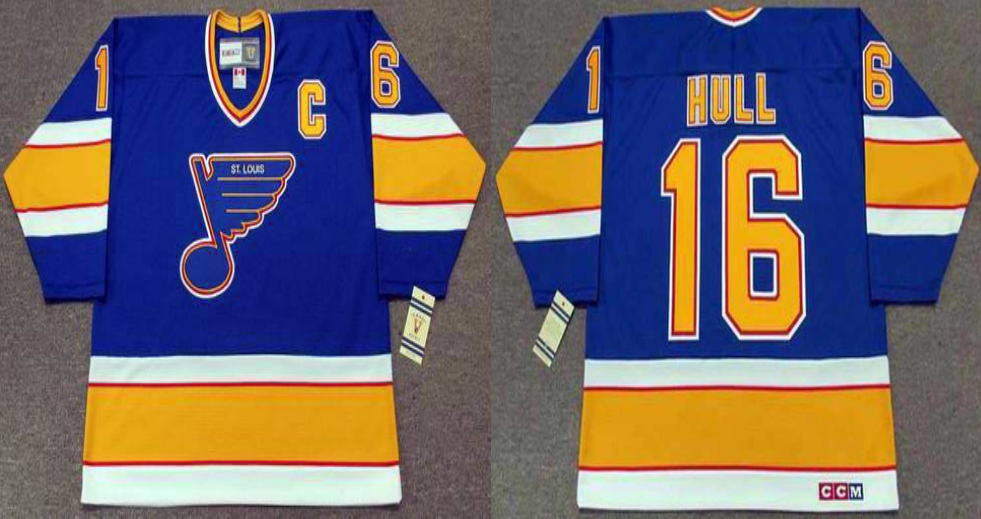 2019 Men St.Louis Blues 16 Hull blue style #2 CCM NHL jerseys->st.louis blues->NHL Jersey